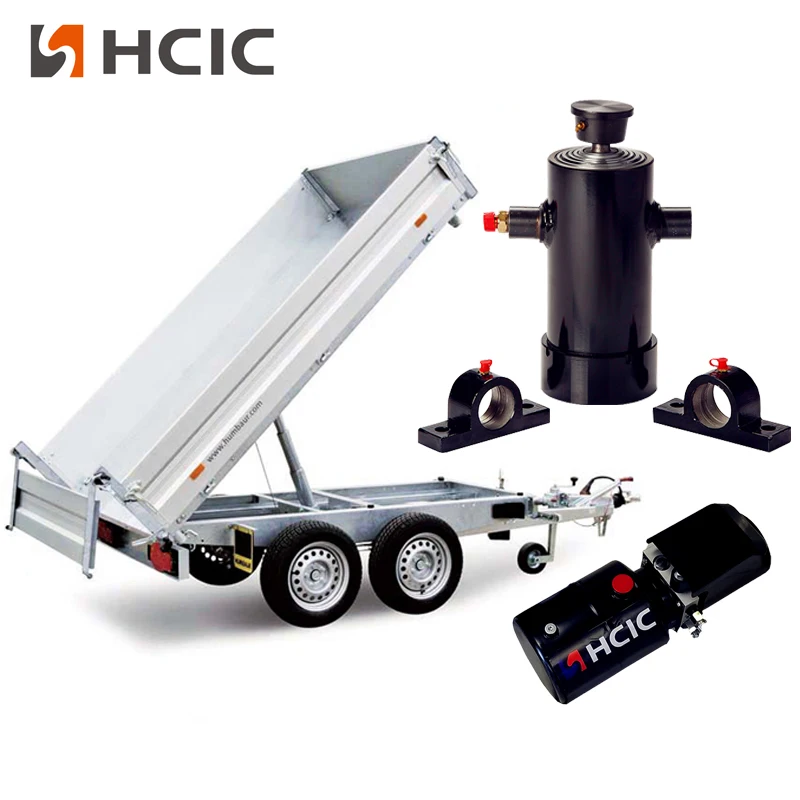 Cric de remorque hydraulique autonome de 12 tonnes avec unité d'alimentation 12 V CC intégrée