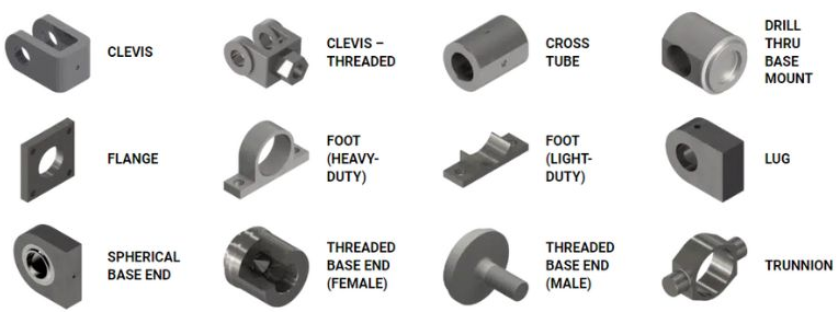Quels sont les types de montage hydrauliques en option?