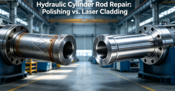 Comparaison des réparations des rayures sur les tiges de vérins hydrauliques : polissage vs revêtement laser - Guide des coûts et de la durée de vie