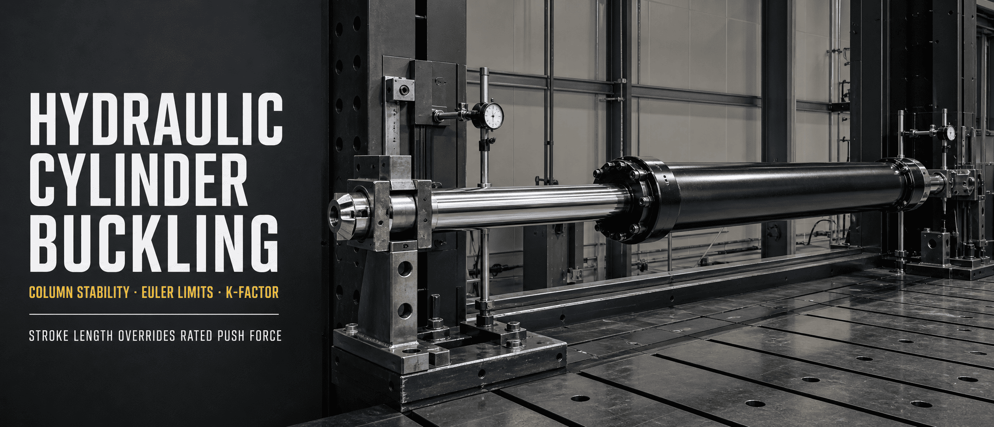 Calculs de flambage des vérins hydrauliques : pourquoi la longueur de course prime sur la force de poussée nominale