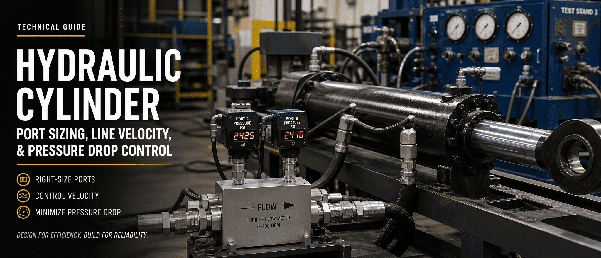 Dimensionnement des orifices des vérins hydrauliques et vitesse de conduite : comment contrôler la chute de pression et l'étouffement du débit dans les circuits à haut débit