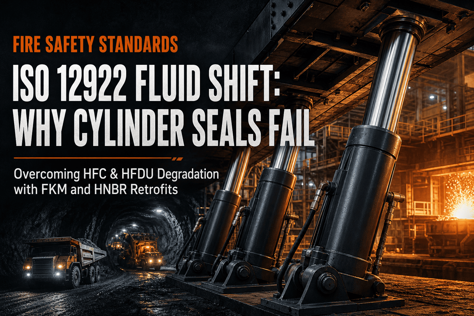 Changement mondial en matière de sécurité incendie : pourquoi les fluides ISO 12922 HFDU et HFC imposent une refonte des joints de vérins hydrauliques