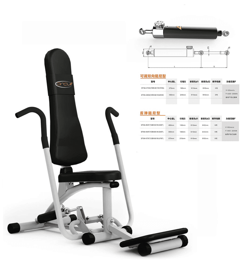 Cylindre hydraulique pour équipement de fitness