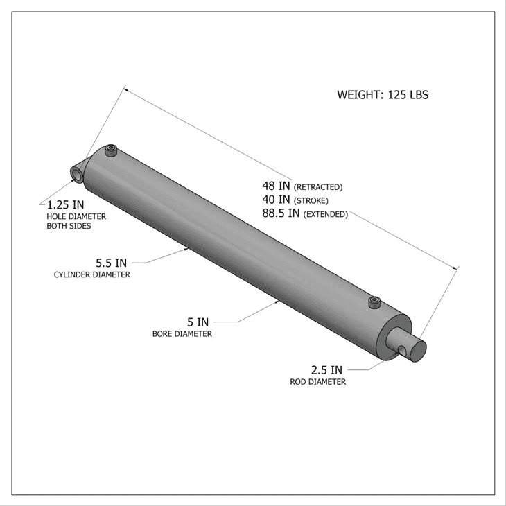 Cylindre hydraulique sans dérivation