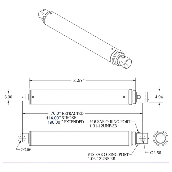 Cylindre de levage hydraulique