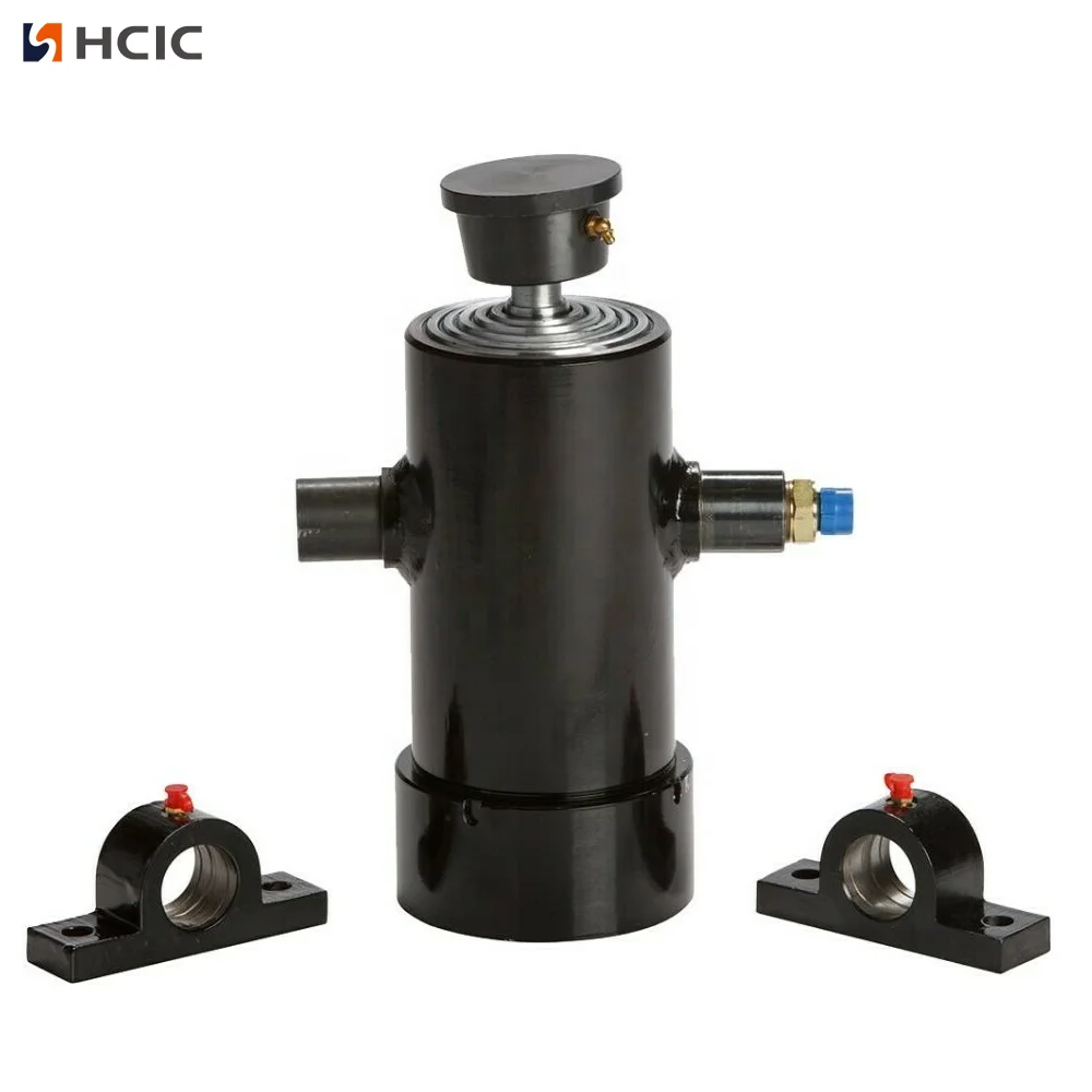 Châssis de remorque inclinable, petit vérin hydraulique télescopique